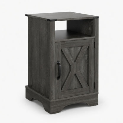 Farmhouse Nightstand, Charging Station &amp; Storage