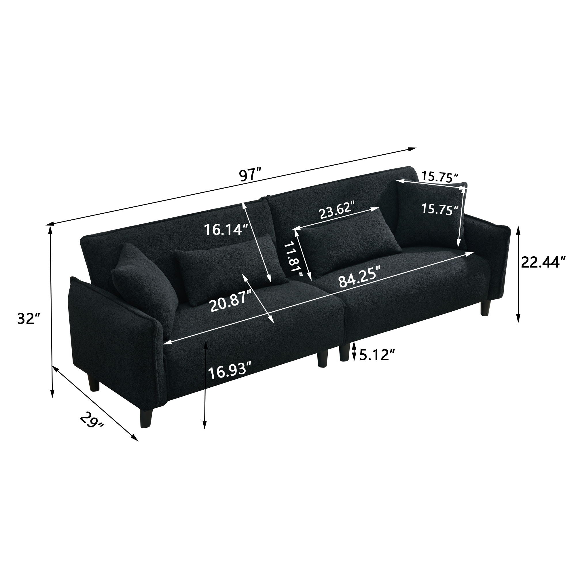 Teddy Velvet Sofa, Soft &amp; Comfortable