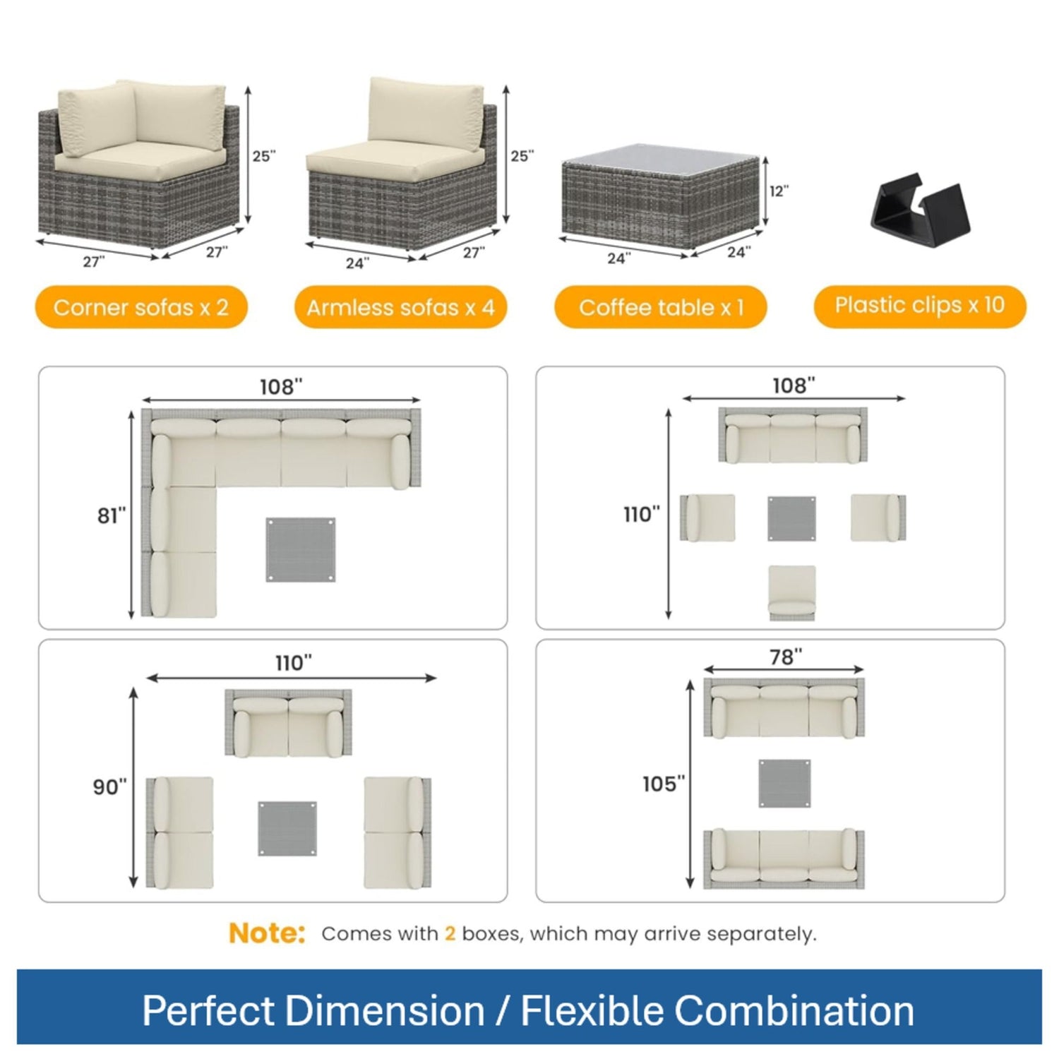 Modern Patio Set With Coffee Table