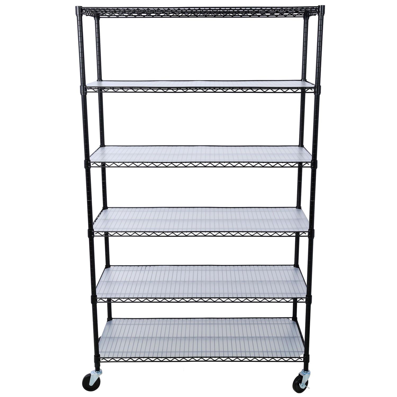 6 Tier 6000Lbs Capacity Nsf Metal Shelf Wire Shelving Unit, Heavy Duty Adjustable Storage Rack With Wheels &amp; Shelf Liners For Commercial Grade Utility Steel Storage Rack