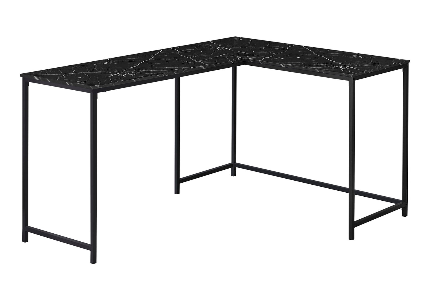 Computer Desk, Home Office, Corner, L Shape, Laptop, Marble Look Contemporary &amp; Modern
