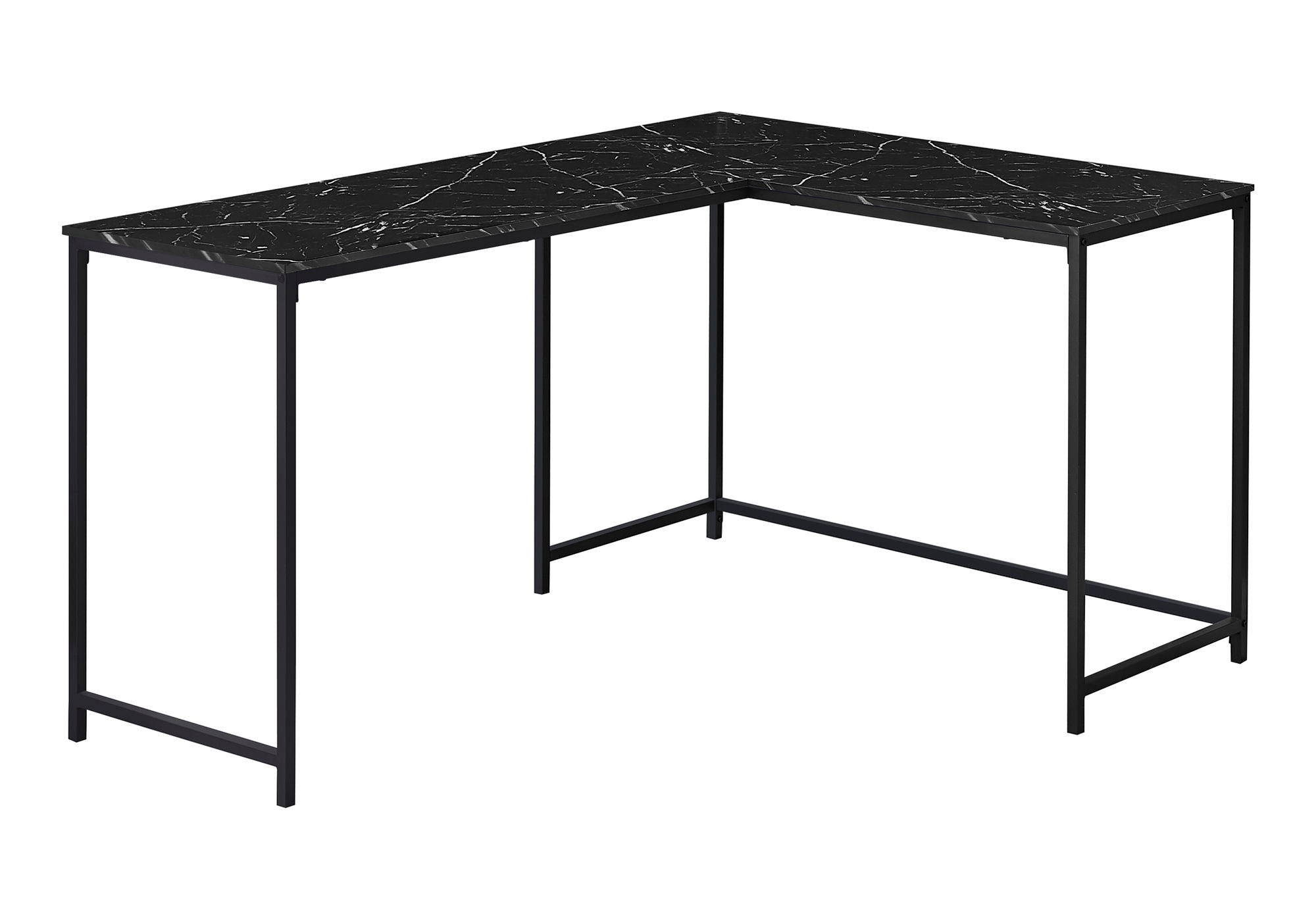 Computer Desk, Home Office, Corner, L Shape, Laptop, Marble Look Contemporary &amp; Modern