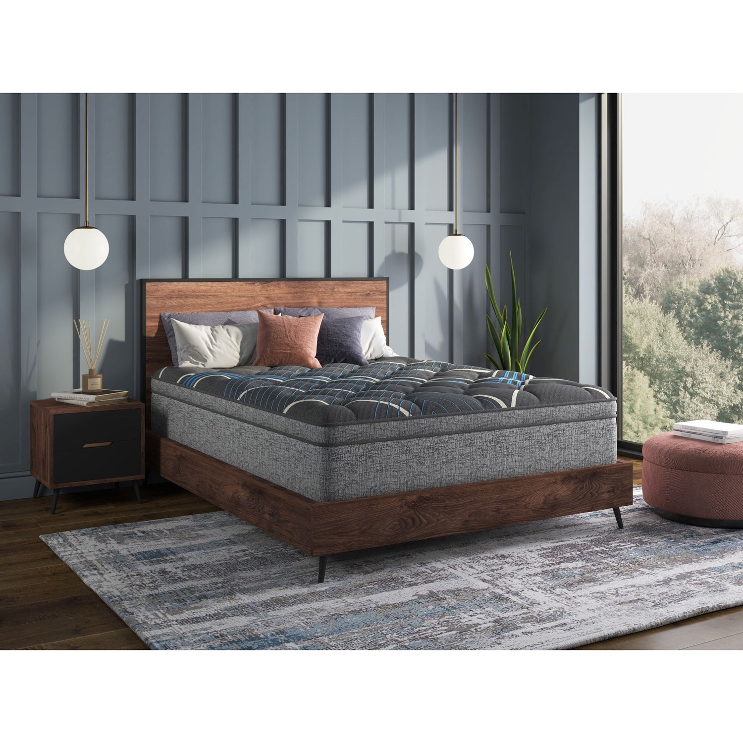 Comfort Care - 15&quot; Euro Top Hybrid Mattress, Plush Comfort