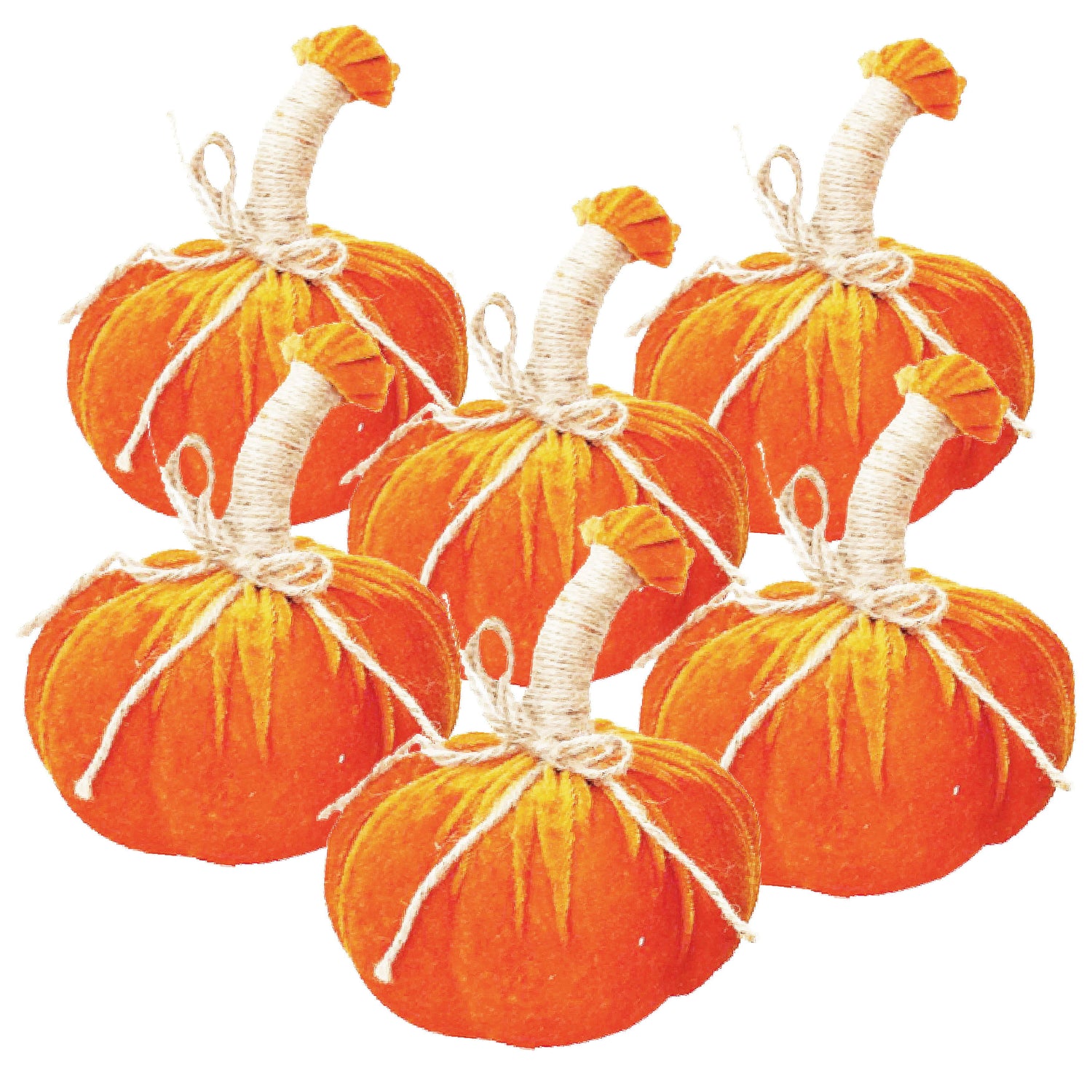 Pumpkin Ornament For Holiday Harvest Festival Fall Festival &amp; Thanksgiving (Set of 6)