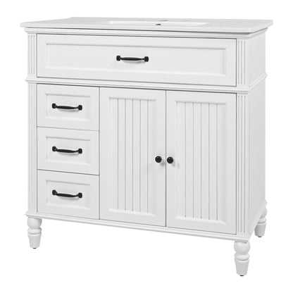 Bathroom Vanity With Sink, Freestanding Cabinet &amp; Drawers