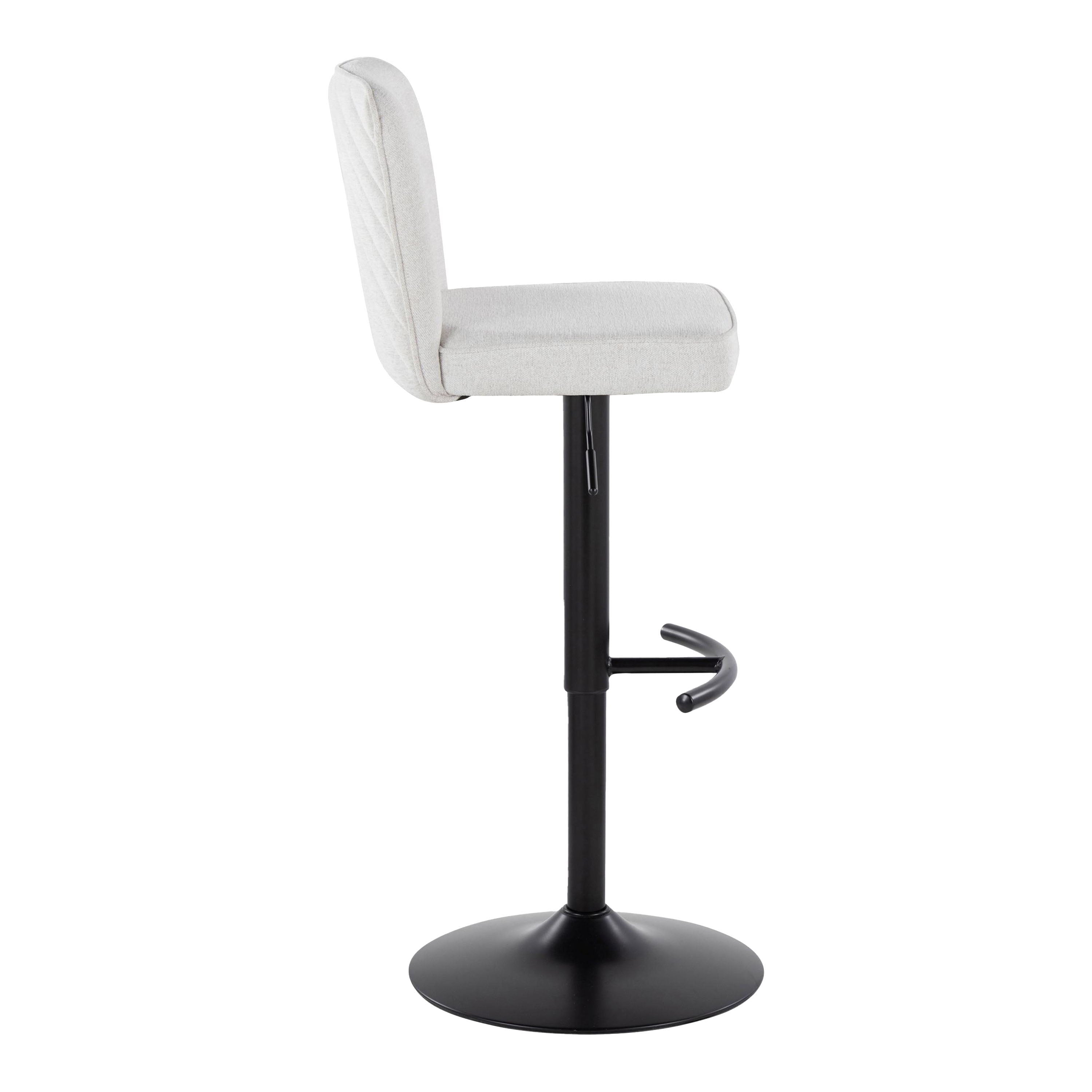 Henry - Contemporary Adjustable Barstool &amp; Swivel With Rounded T Footrest (Set of 2)