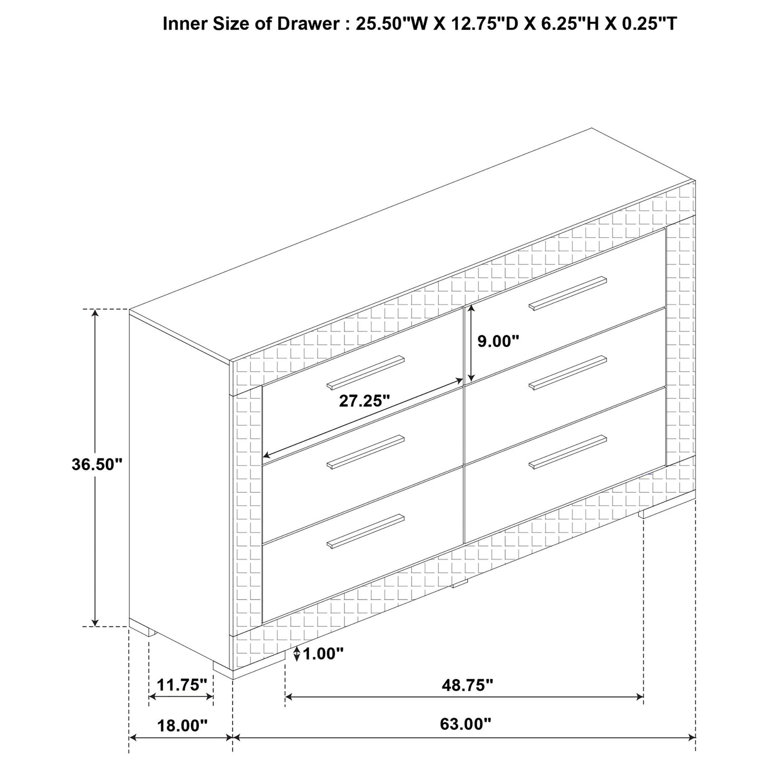 Pierce - 6 Drawer Dresser Cabinet