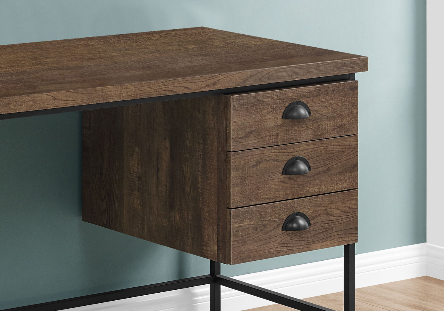 Computer Desk For Home Office, Laptop, 3 Storage Drawers, Contemporary &amp; Moder