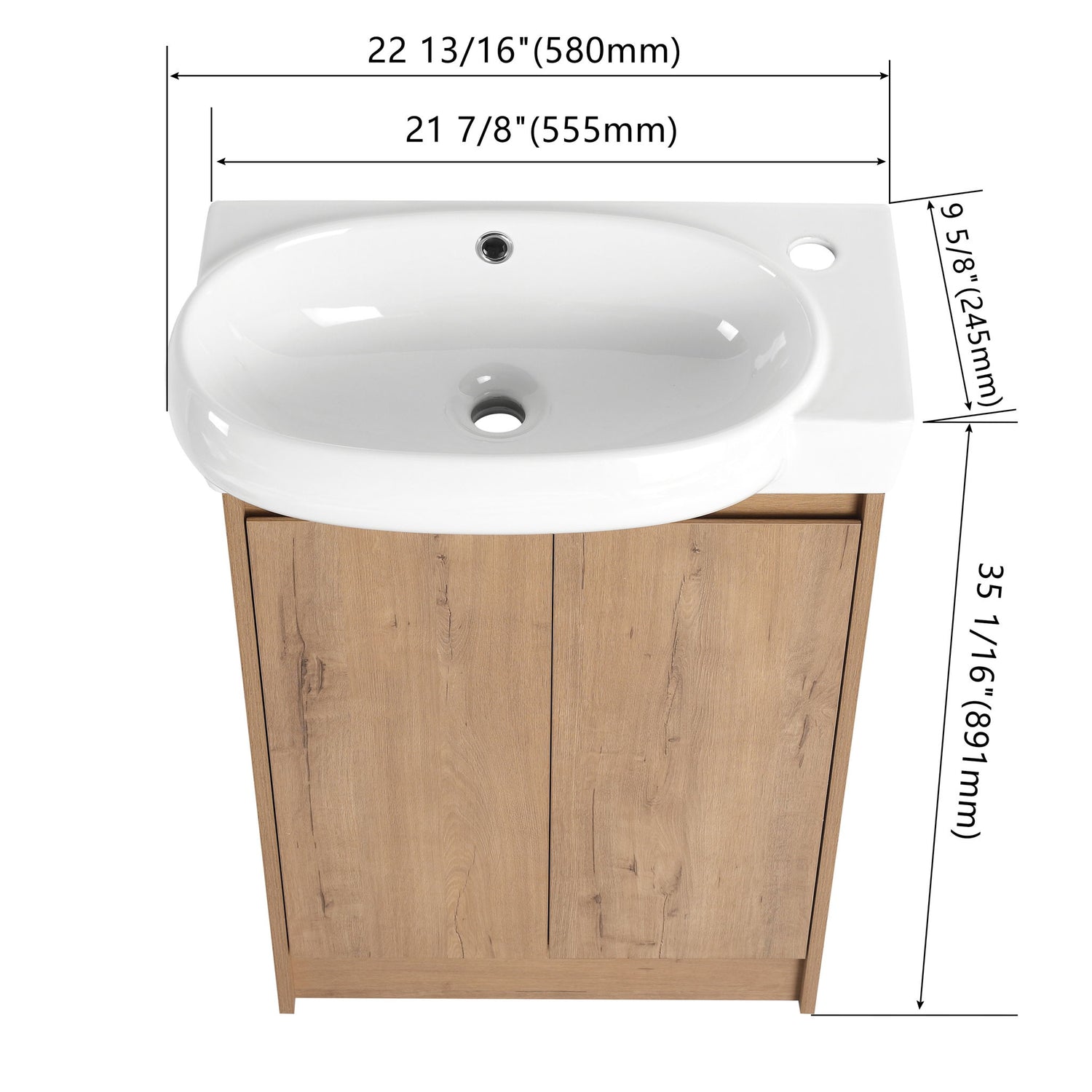 Freestanding Bathroom Vanity &amp; Sink, Soft Close Doors