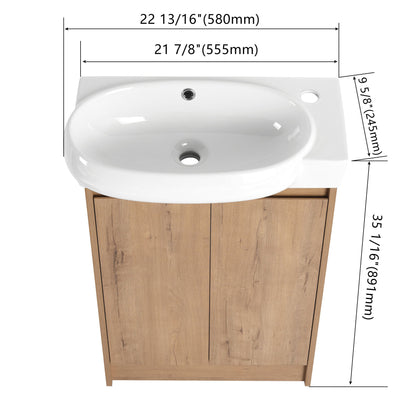 Freestanding Bathroom Vanity &amp; Sink, Soft Close Doors