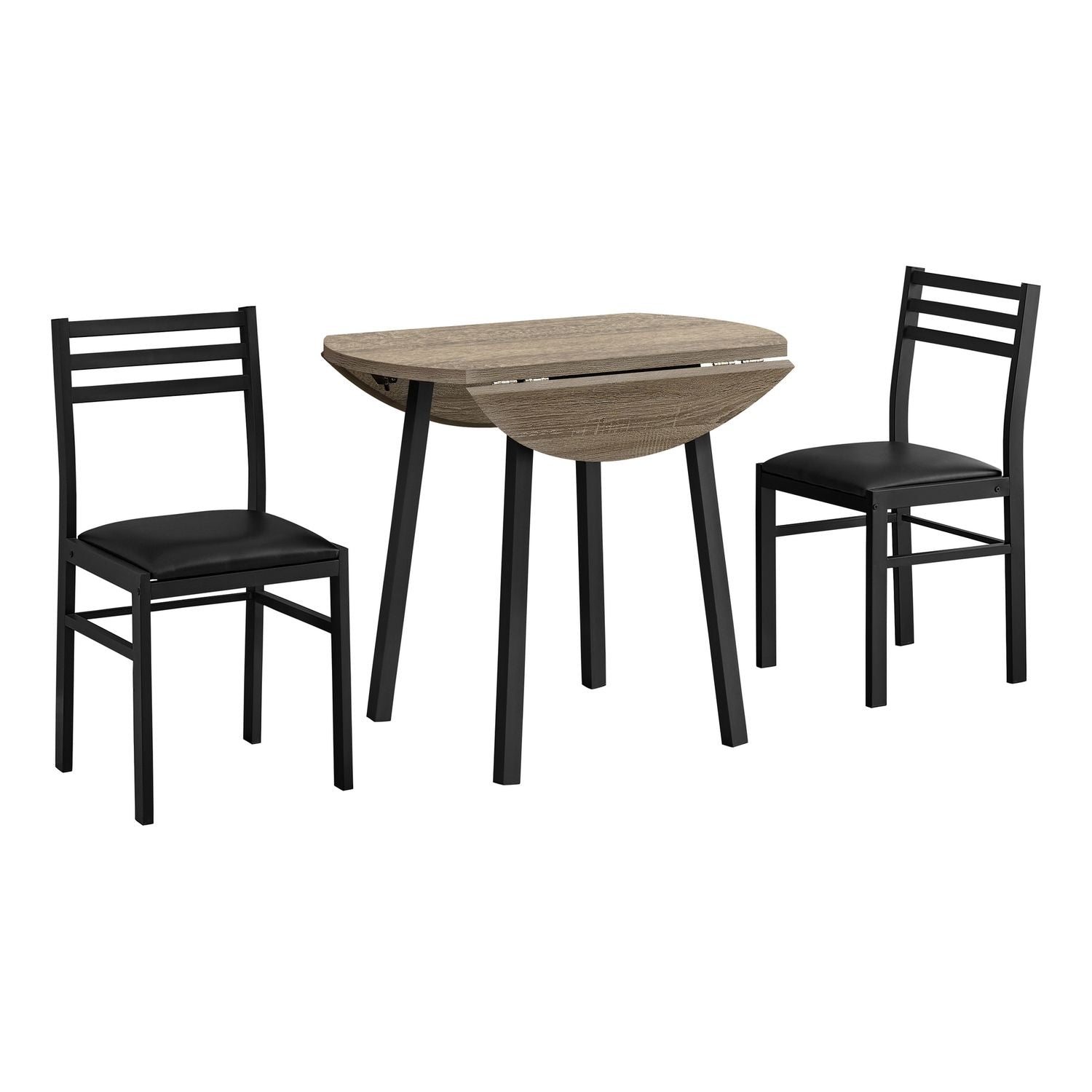 3 Pieces Dining Table Set, Small, Drop Leaf, Contemporary &amp; Modern