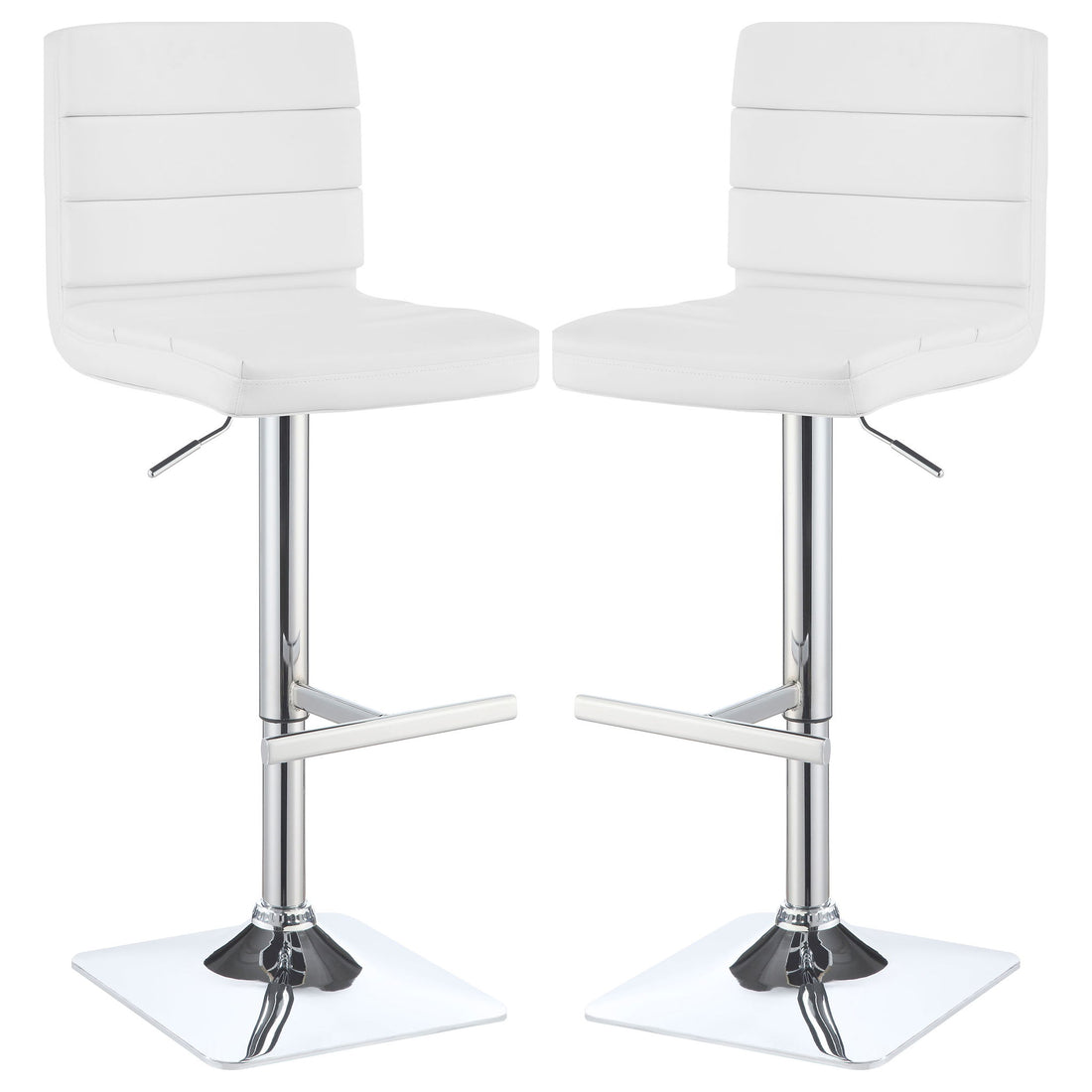 Fresco - Upholstered Adjustable Bar Stool (Set of 2) - White