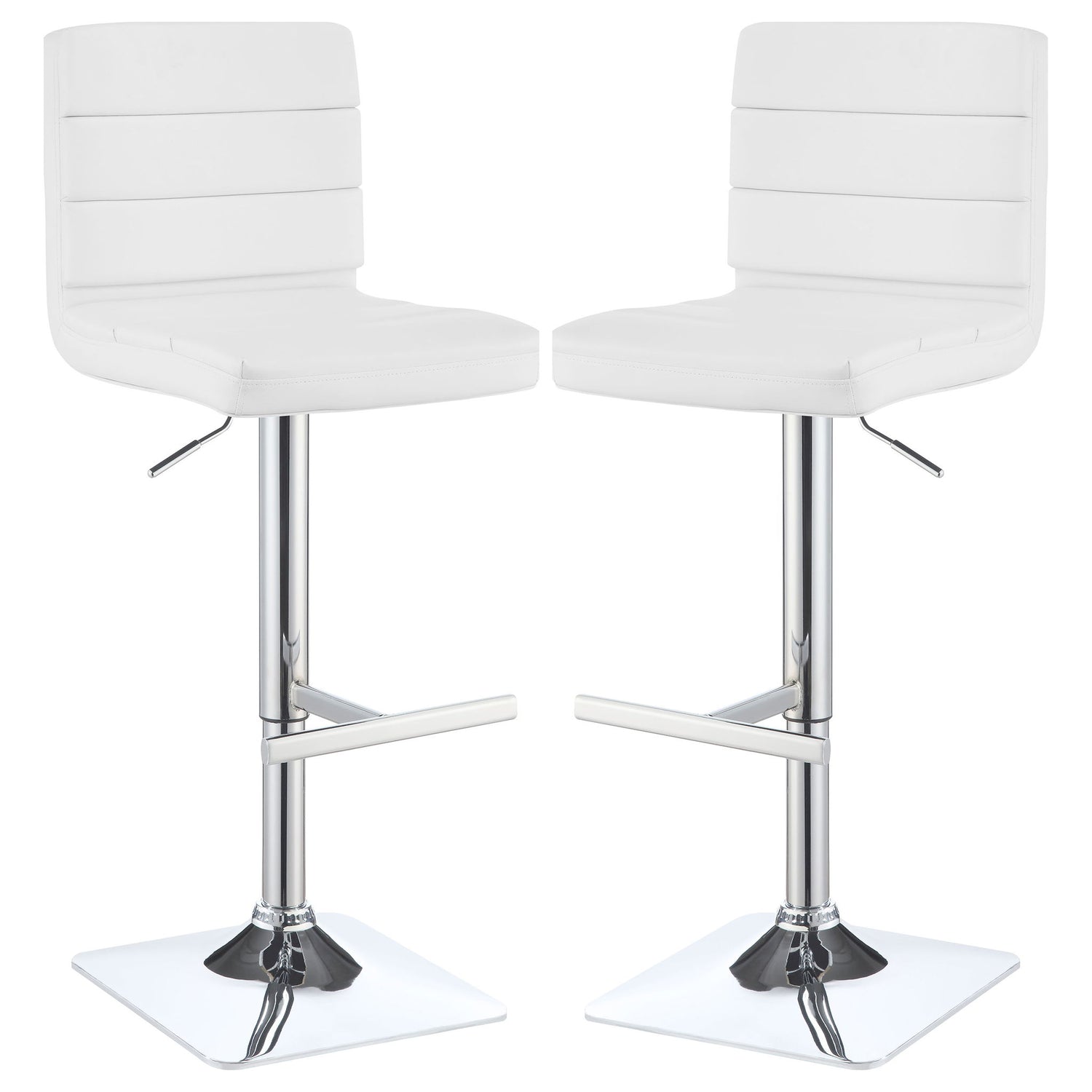 Fresco - Upholstered Adjustable Bar Stool (Set of 2) - White