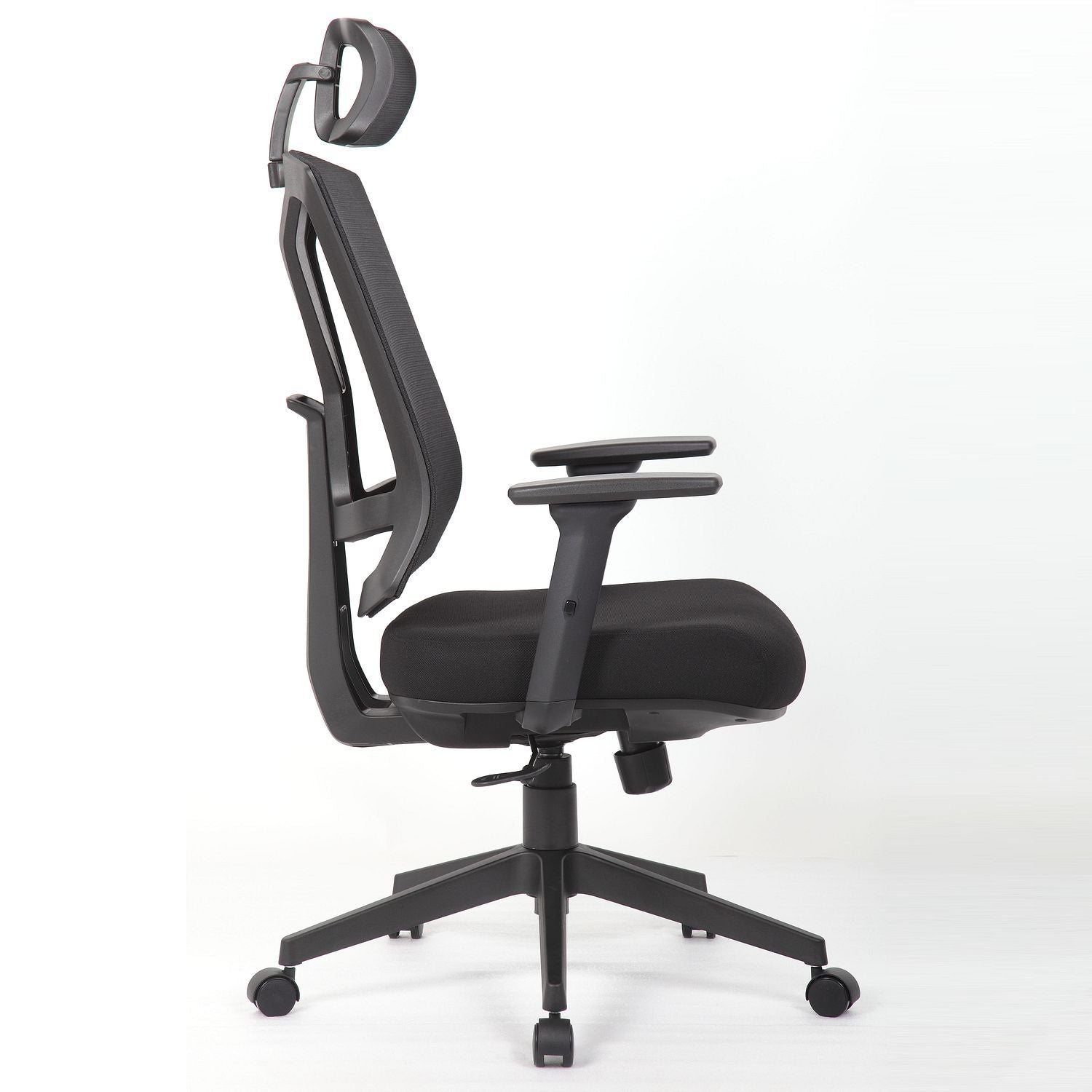 Office Chair With Adjustable Headrest &amp; Back, High Back Swivel Desk Chair - Black