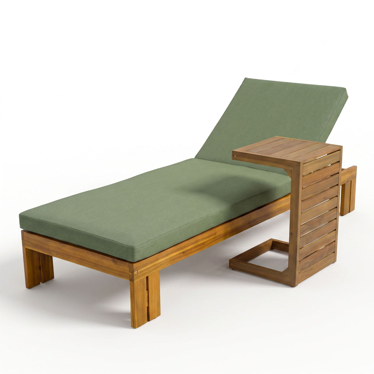 Outdoor Chaise Lounge Set &amp; Side Table, 5 Position Adjustable Patio Recliner