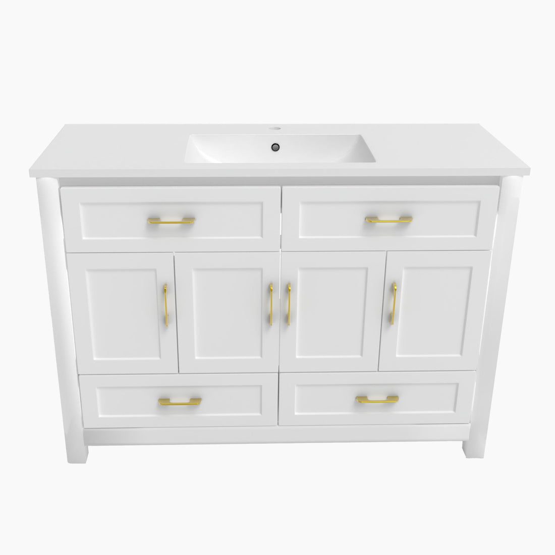 Bathroom Vanity With Sink Combo, 4 Soft Close Doors And 4 Drawers