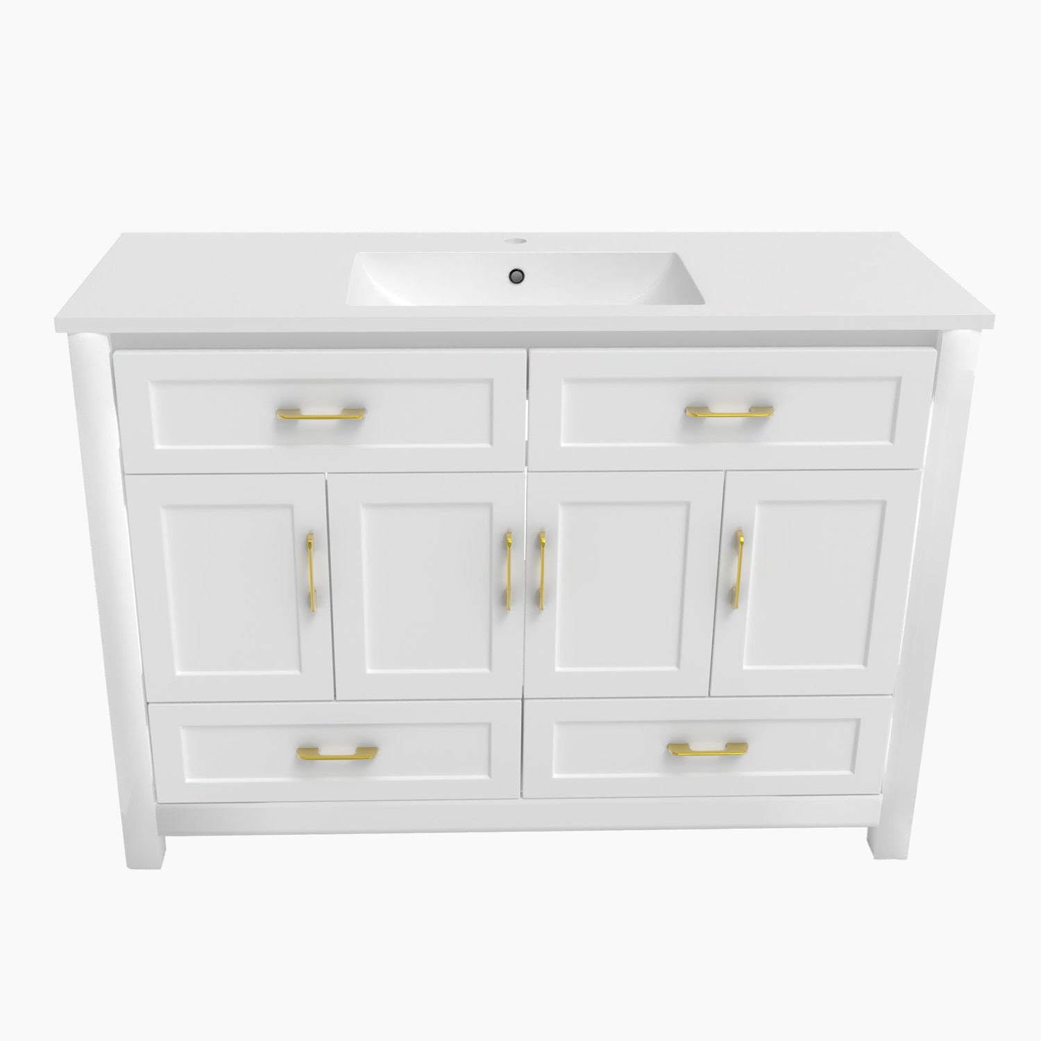 Bathroom Vanity With Sink Combo, 4 Soft Close Doors And 4 Drawers