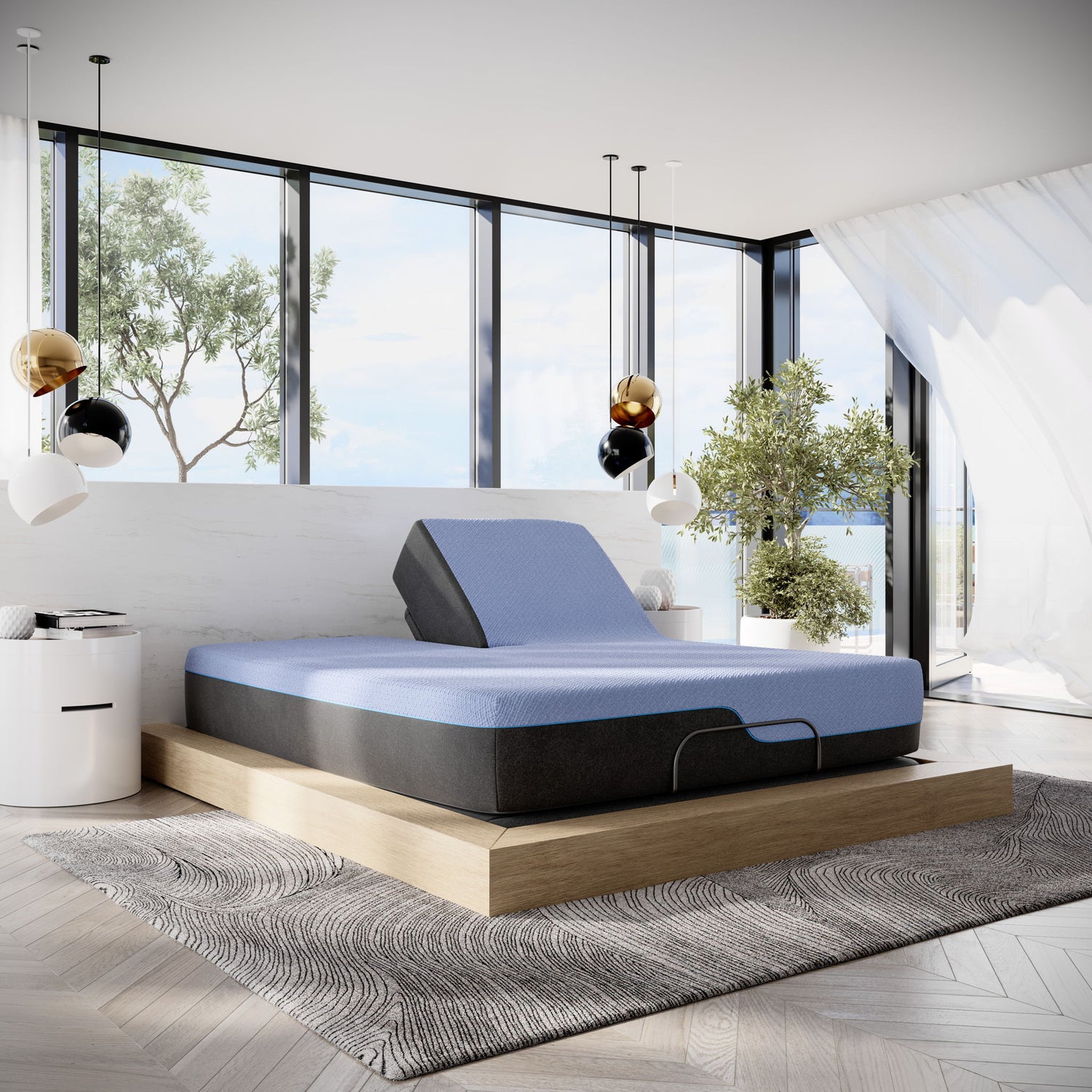 Refresh - 12&quot; Flex Head Hybrid Cooling Fast Responding Latex Foam And Coil Mattress