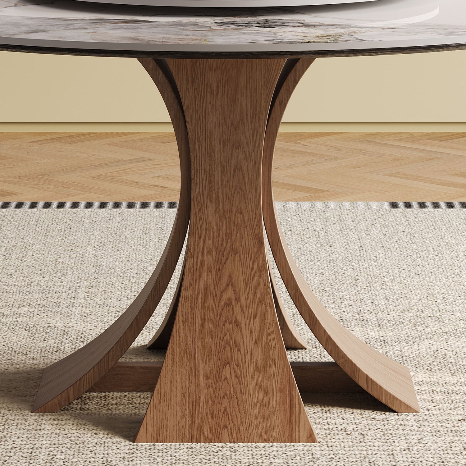Dining Table With 35&quot; Turntable, Seats 6 - 8 - White