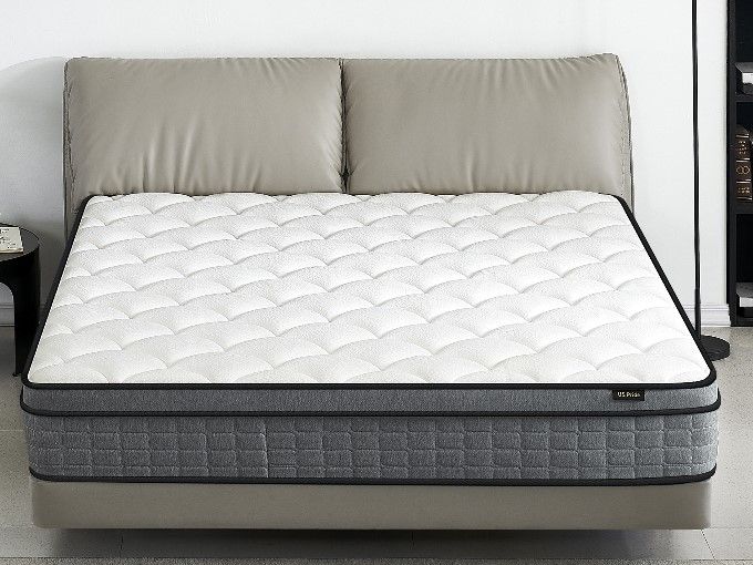 12&quot; Hybrid Pillow Top Mattress A Box With Gel Infused Memory Foam, Breathable And Hypoallergenic, Medium Firm For Lumbar Support