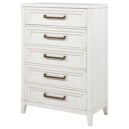 Inverness - 5 Drawer Bedroom Chest - White