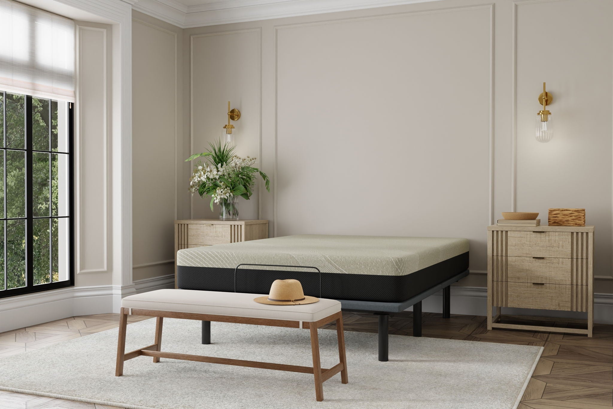 Gel Comfort - 12&quot; Short Queen Soft Mattress - Black / Gray
