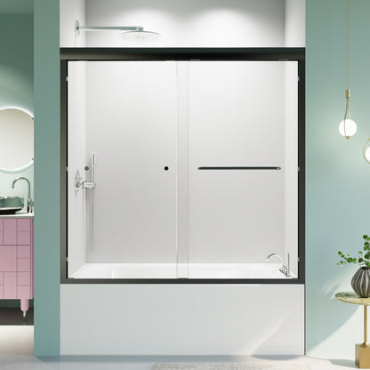 Semi-Frameless Double Sliding Shower Door, Bypass Shower Door, 1 / 4&quot; (6Mm) Thick SGCC Tempered Glass Door