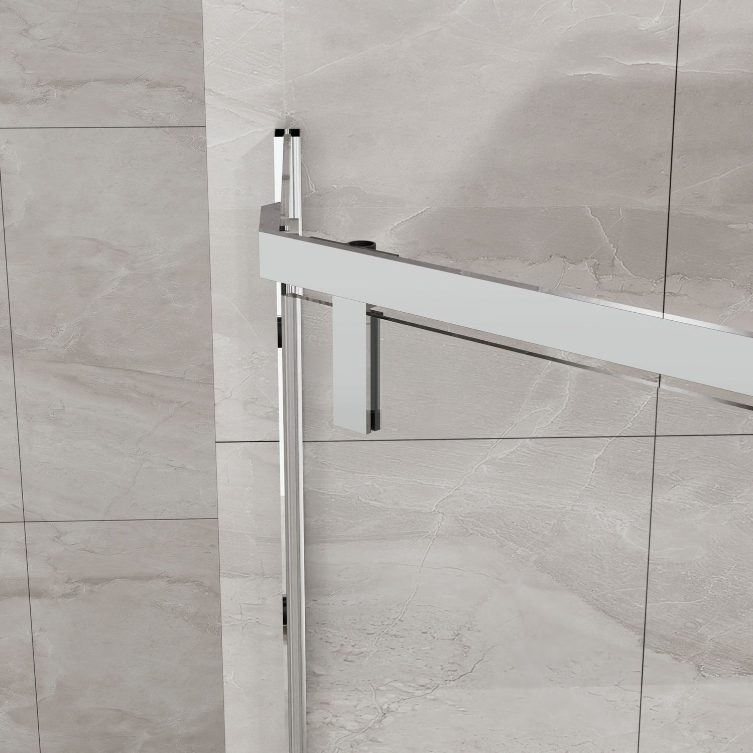 Durable Hardware Neo Angle Frameless Shower Door With Acrylic Base Combo