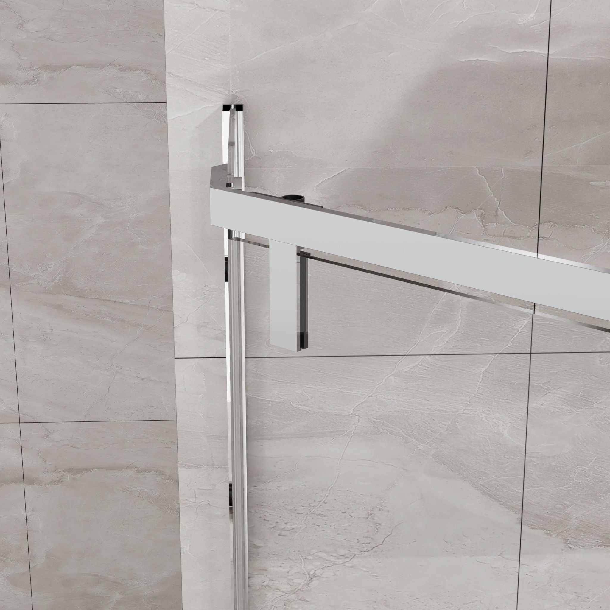 Durable Hardware Neo Angle Frameless Shower Door With Acrylic Base Combo