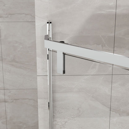 Durable Hardware Neo Angle Frameless Shower Door With Acrylic Base Combo