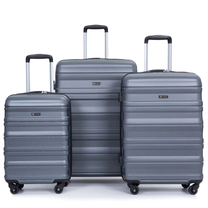 Expandable 3 Piece Luggage Sets Lightweight &amp; Durable Suitcase, Spinner Wheels, Tsa Lock