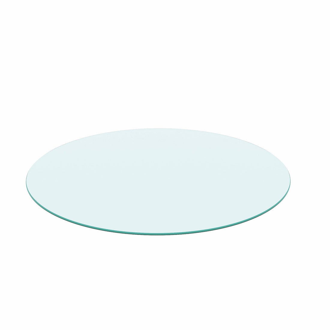 20&quot; Round Tempered Glass Table Top Clear Glass 1 / 4&quot; Thick Round Polished Edge - Transparent