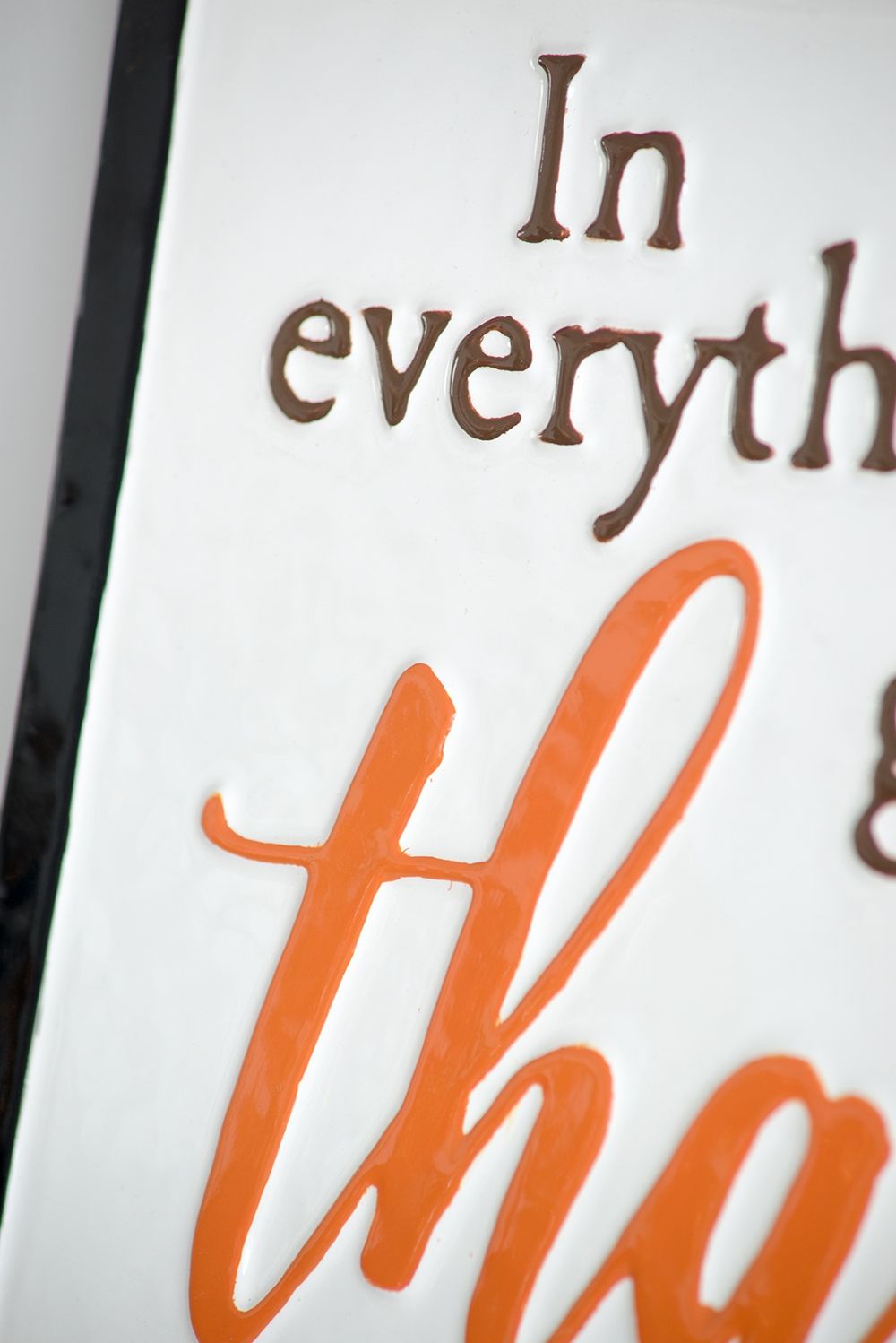 Thanks Wall Sign, Wall Art Decor For Harvest Festival Fall Festival &amp; Thanksgiving Table Decorations (Set of 2) - Black / Orange / White