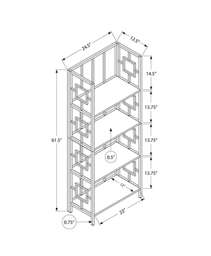 Bookshelf, Bookcase, Etagere, 4 Tier, For Office, Contemporary &amp; Modern - Espresso