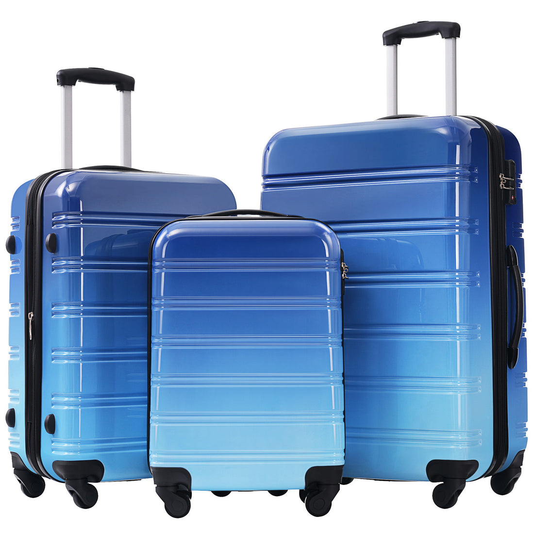 Hardshell Luggage Sets 3 Piece Gradient Color Expandable Suitcase With Spinner Wheels And Tsa Lock Lightweight 20&quot; 24&quot; 28&quot; Available