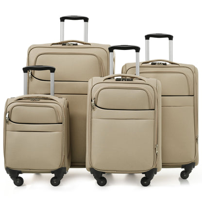 Softside Luggage 4 Piece Set With Expandable Spinner Wheels