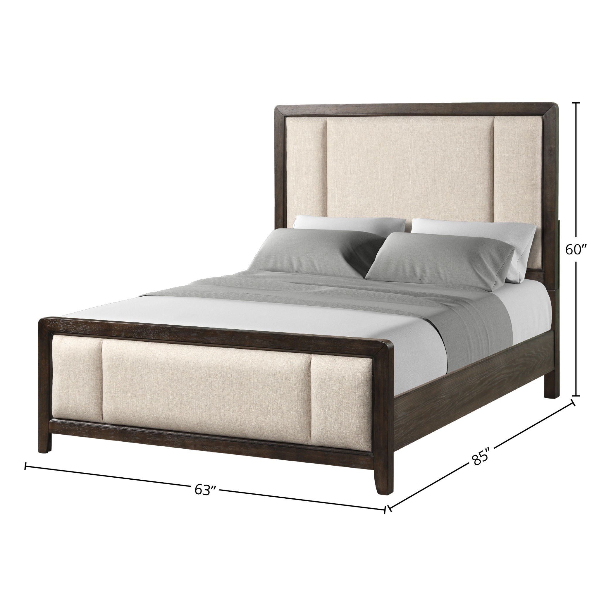 Upholstered Headboard &amp; Footboard With Traditional Styling Bed