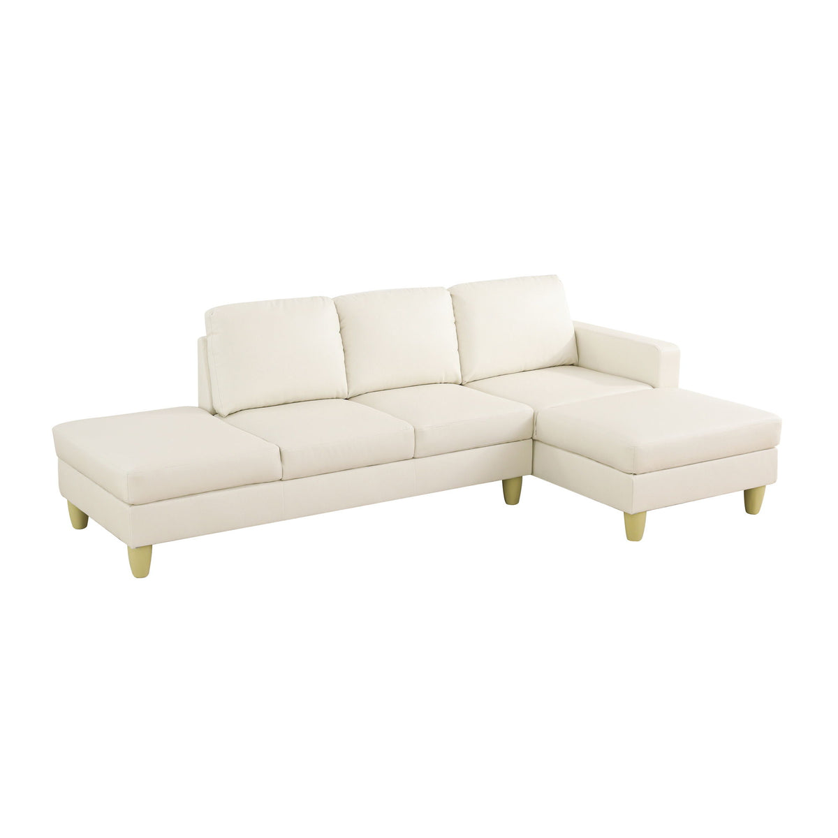 L - Shaped Sectional Sofa With Chaise &amp; Ottoman