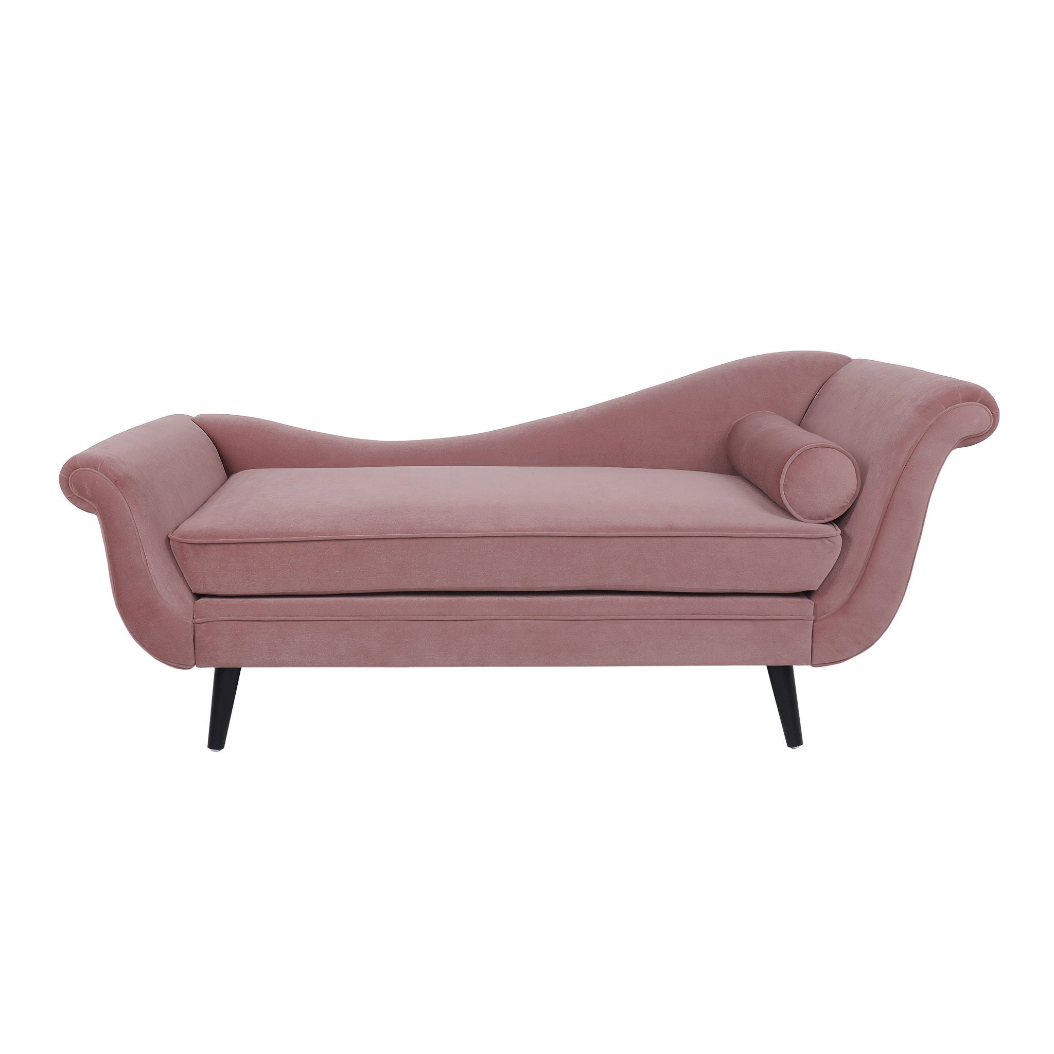 Auroral - Upholstered Chaise Lounge With Scrolled Arms And Tapered Legs