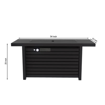 Outdoor Fire Pit Table &amp; Lid - Black