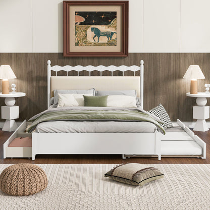 Storage Platform Bed With 2 Big Drawers &amp; Trundle