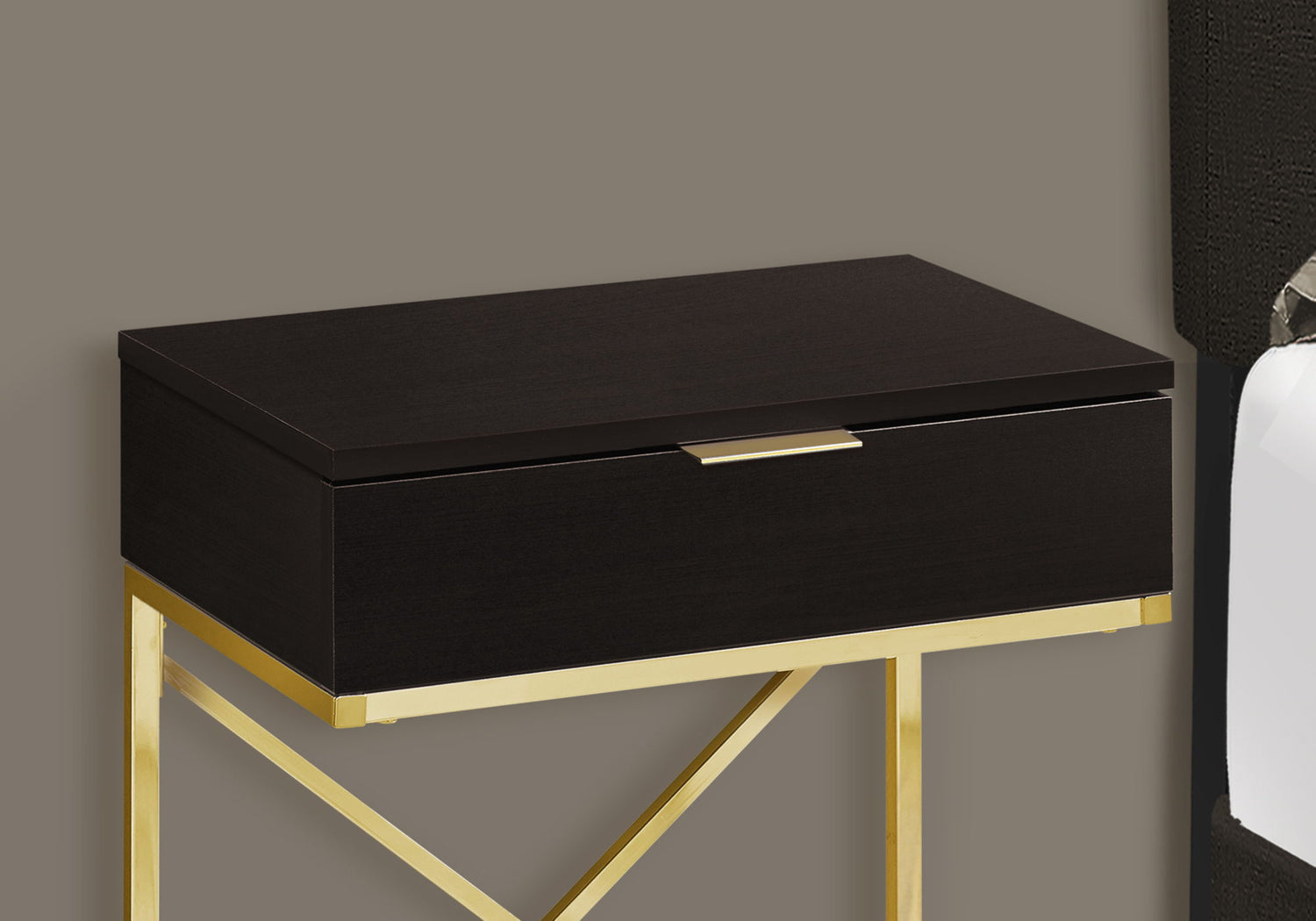 Accent Side Table, Storage Drawer, Spacious Tabletop, Contemporary &amp; Modern