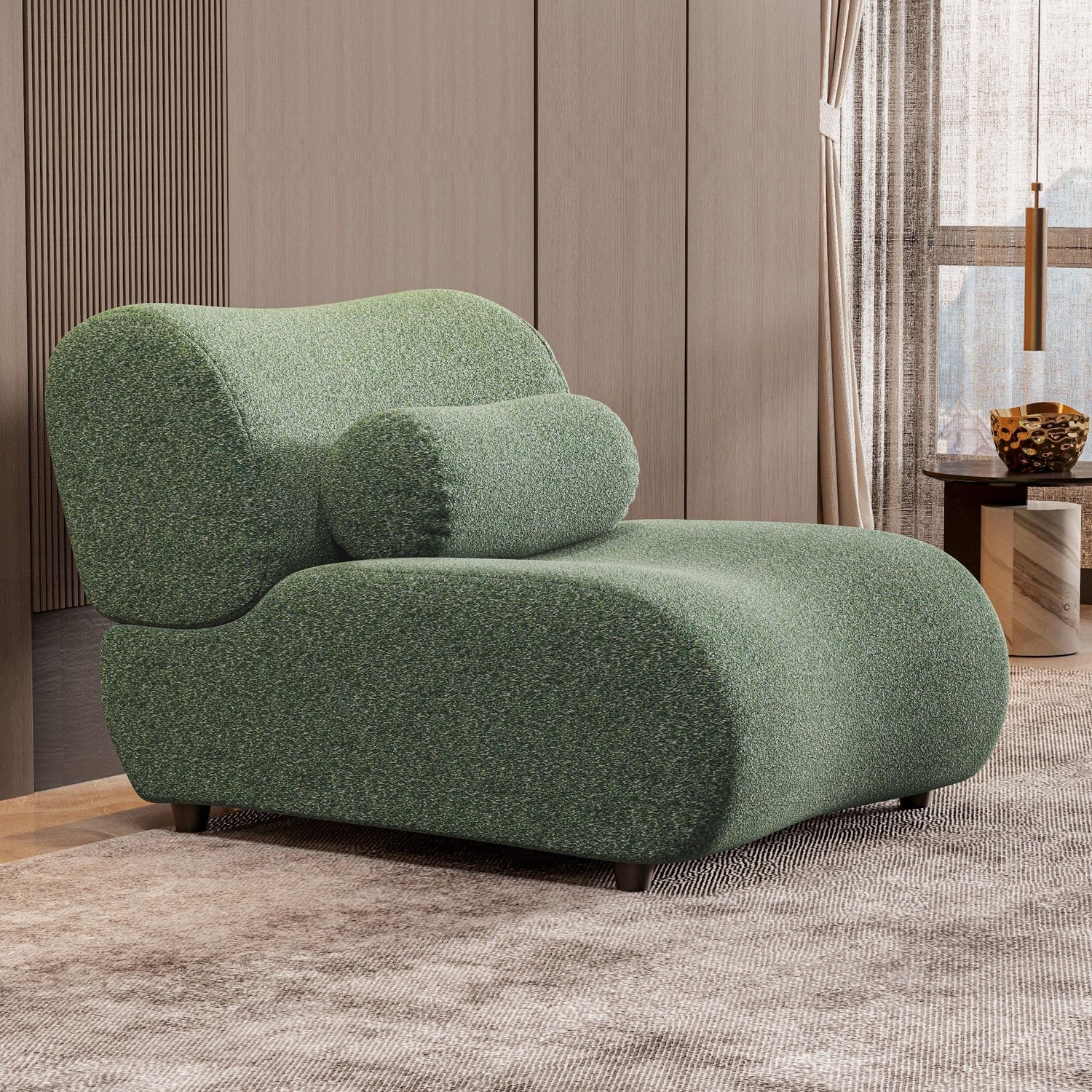 1 Piece Luxury Chenille Fabric Modular Sofa With Spring Cushions &amp; Hidden Legs