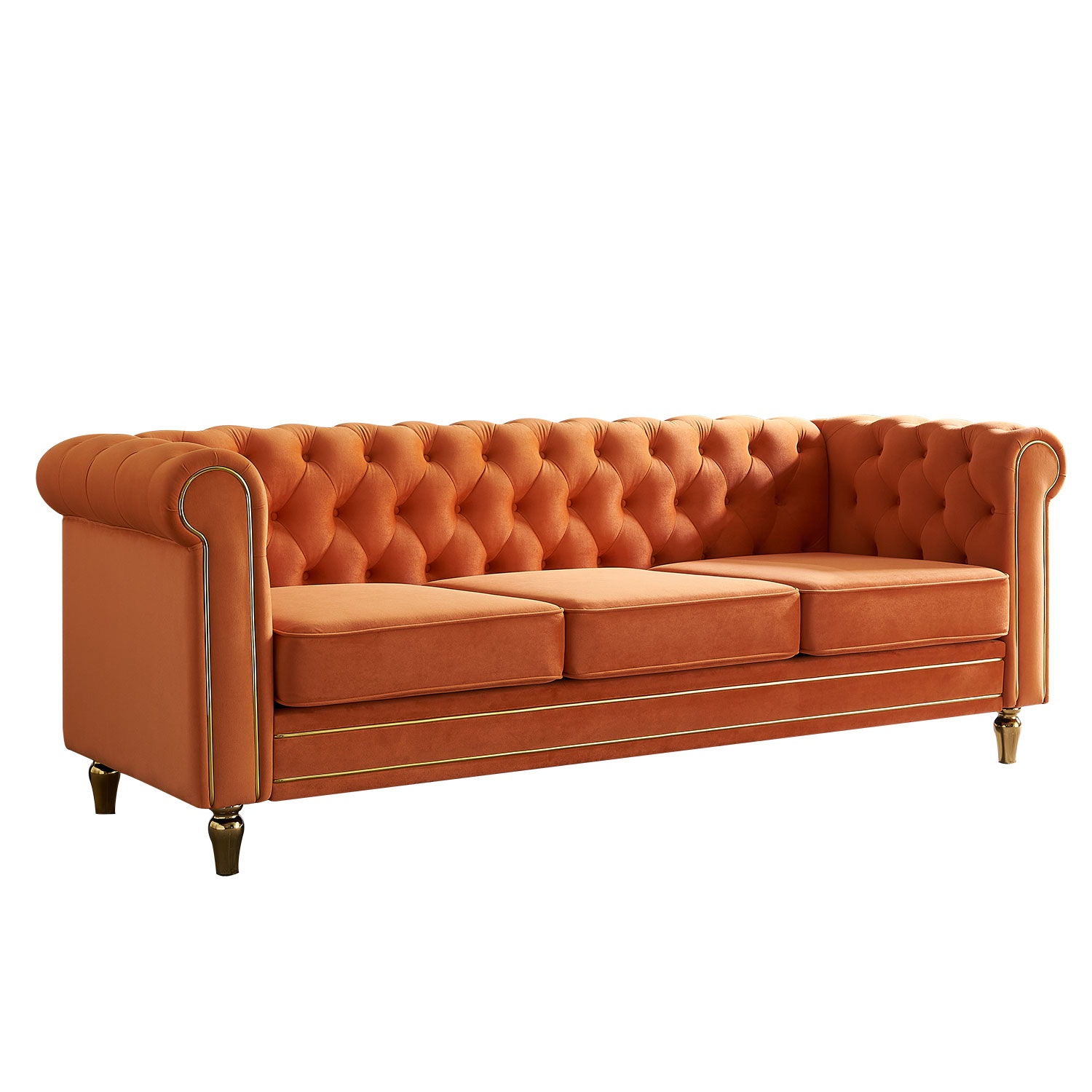 Chesterfield - Velvet Sofa 84.65&quot; For Living Room