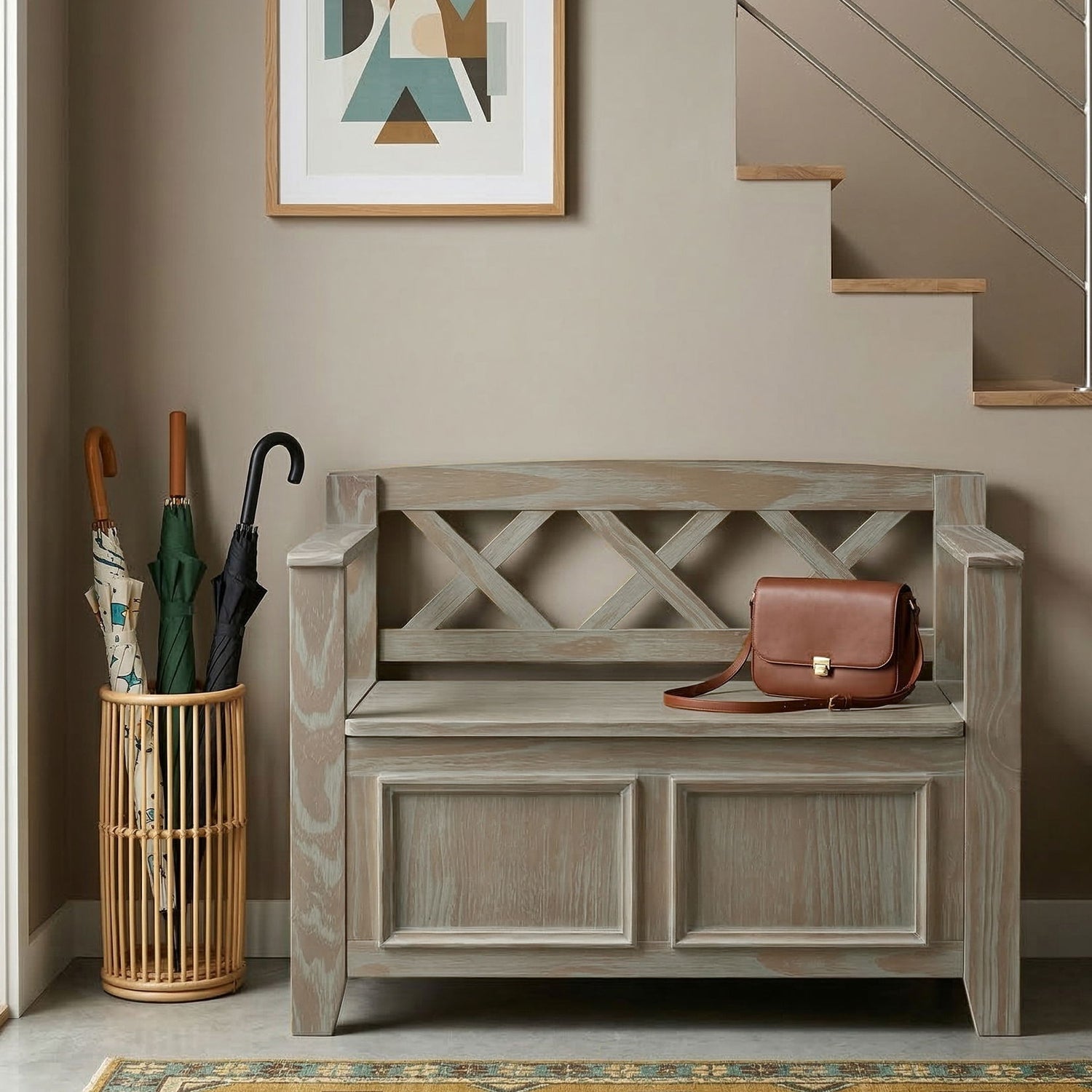 Amherst - Small Transitional Entryway Storage Bench