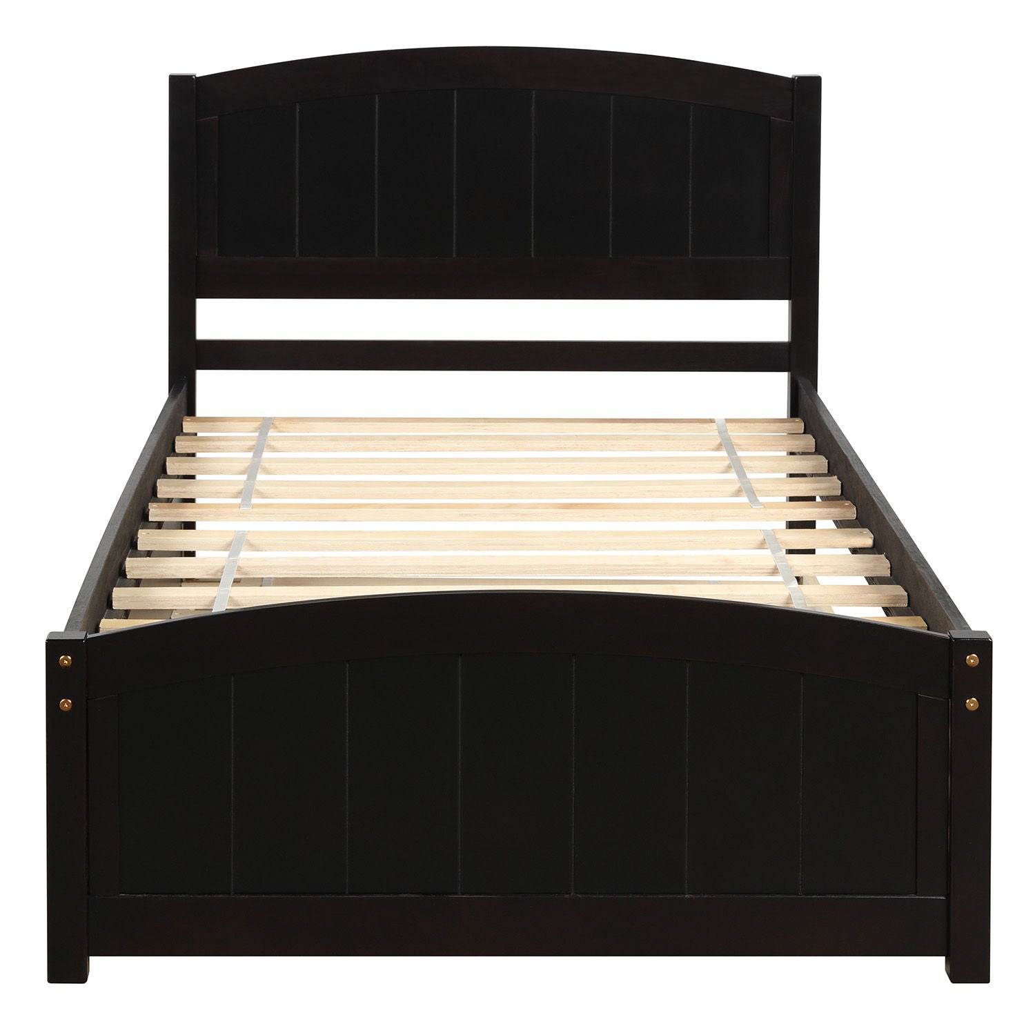 Platform Bed &amp; Headboard, Footboard And Wood Slat Support