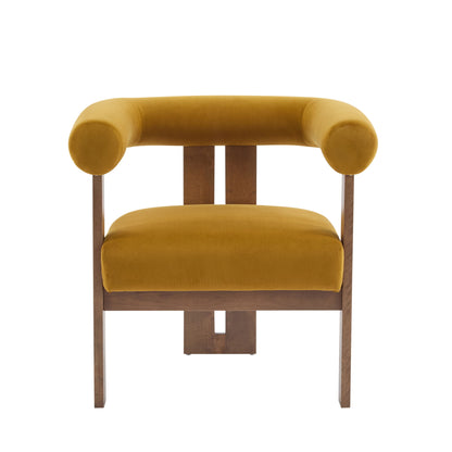Modern Upholstered Round Arm Accent Chair With Upholstery