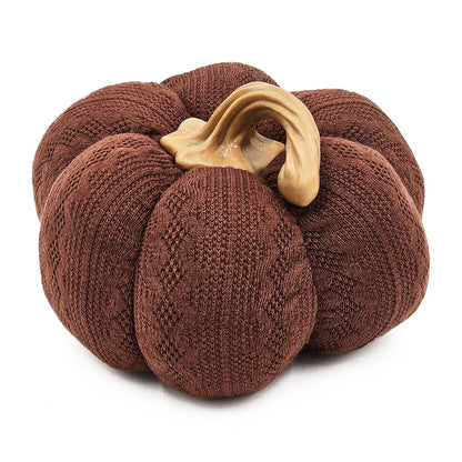 Pumpkin Ornament Decor For Holiday Harvest Festival Fall Festival &amp; Thanksgiving (Set of 2) - Dark Brown