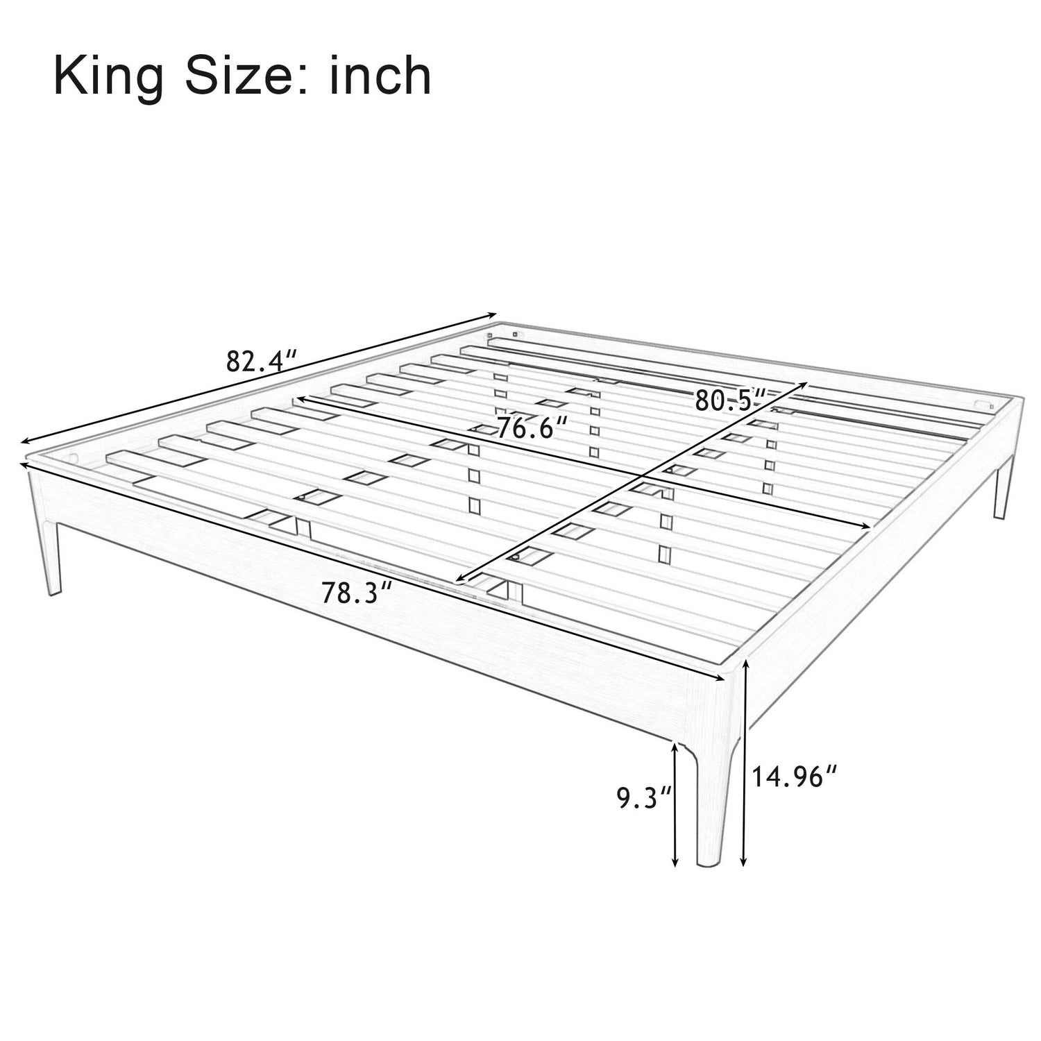 Modern Minimalist Style Platform Bed