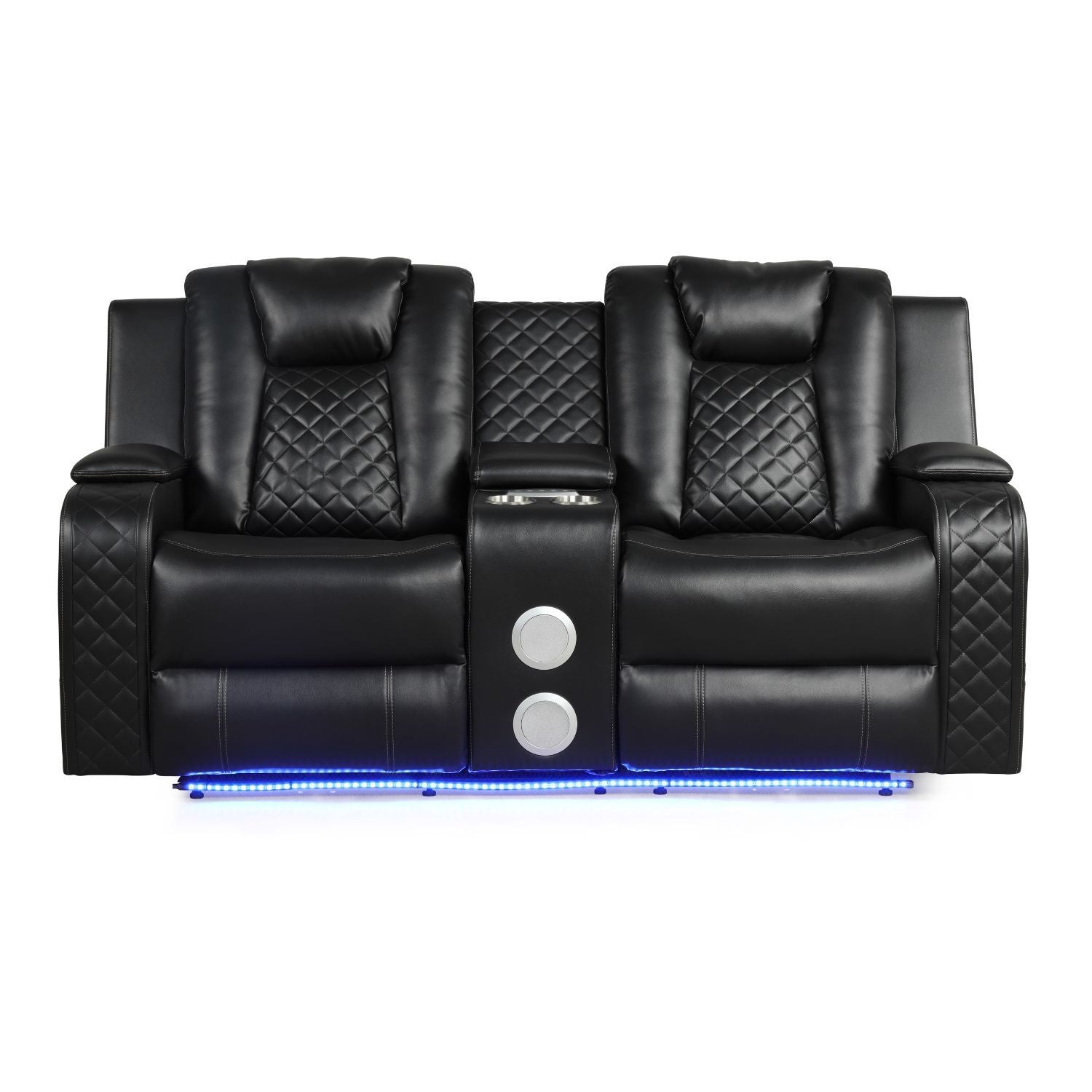 Benz - Power Reclining Loveseat &amp; LED Lighting And Built In USB